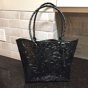 New NWT Patricia Nash Adeline tote black leather cut out New NWT